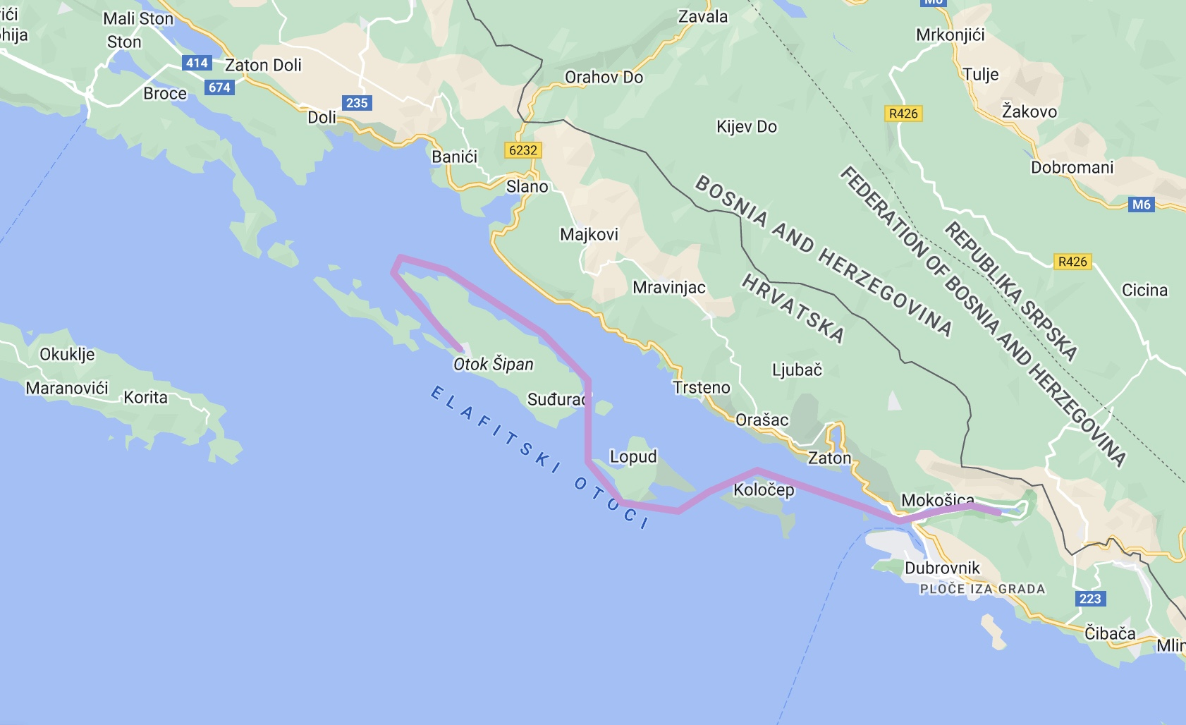 Sailing from Elafiti Islands to Dubrovnik